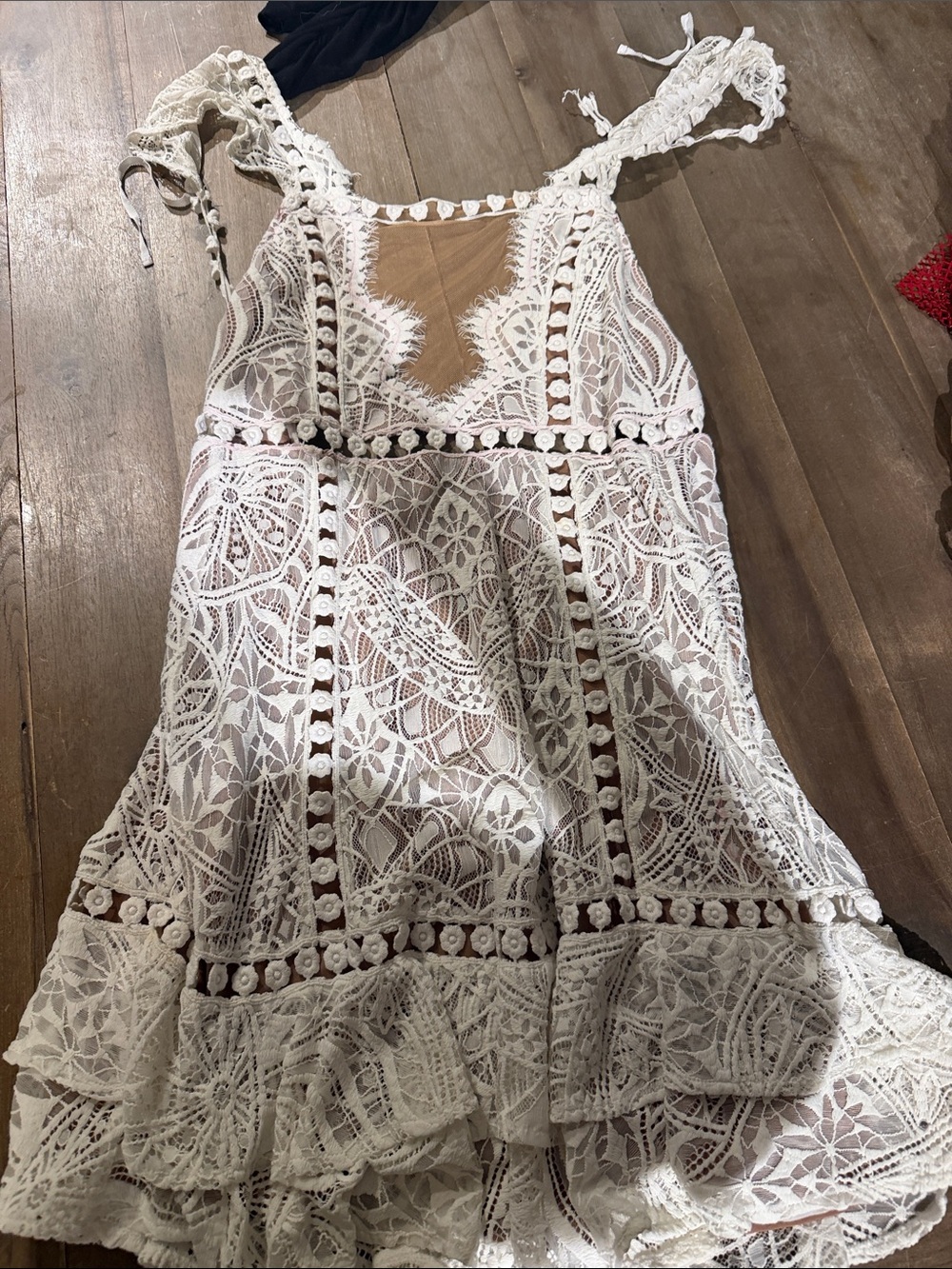 For Love & Lemons White Lace Mini Dress